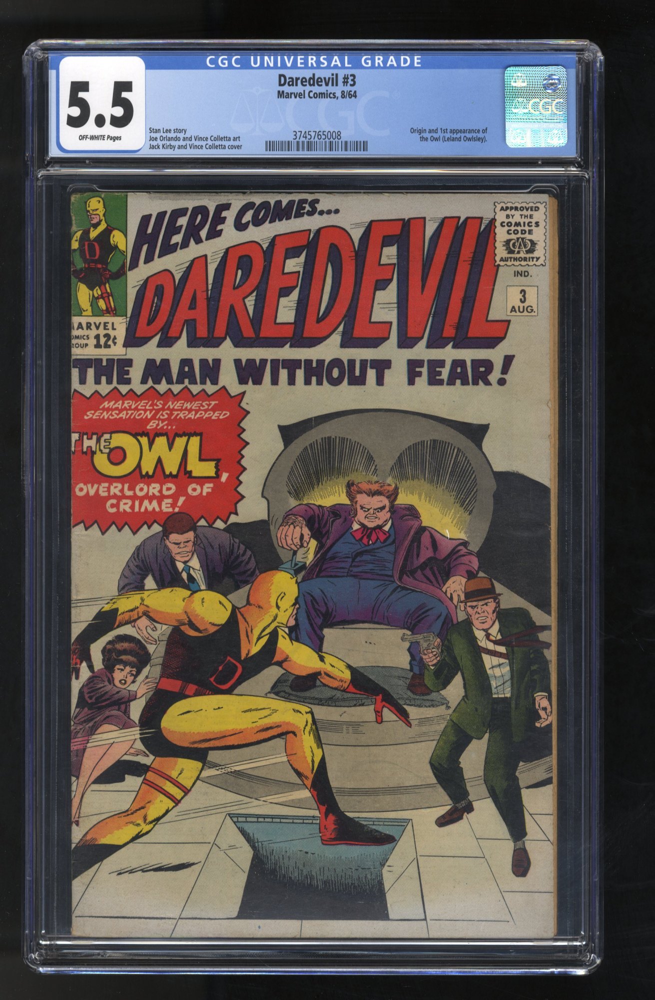 Daredevil #3 CGC FN- 5.5 1st Appearance and Origin of the Owl!