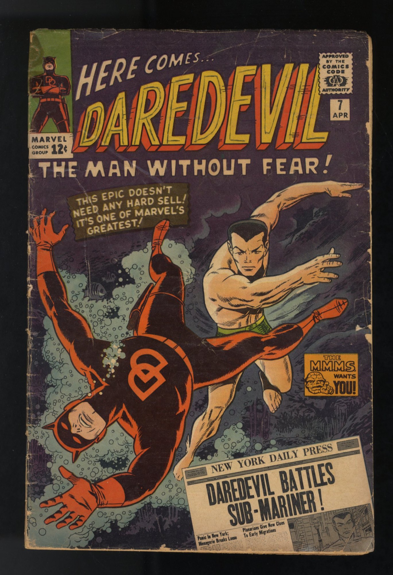 Daredevil #7 GD+ 2.5 1st New Red Costume! Sub-Mariner App!