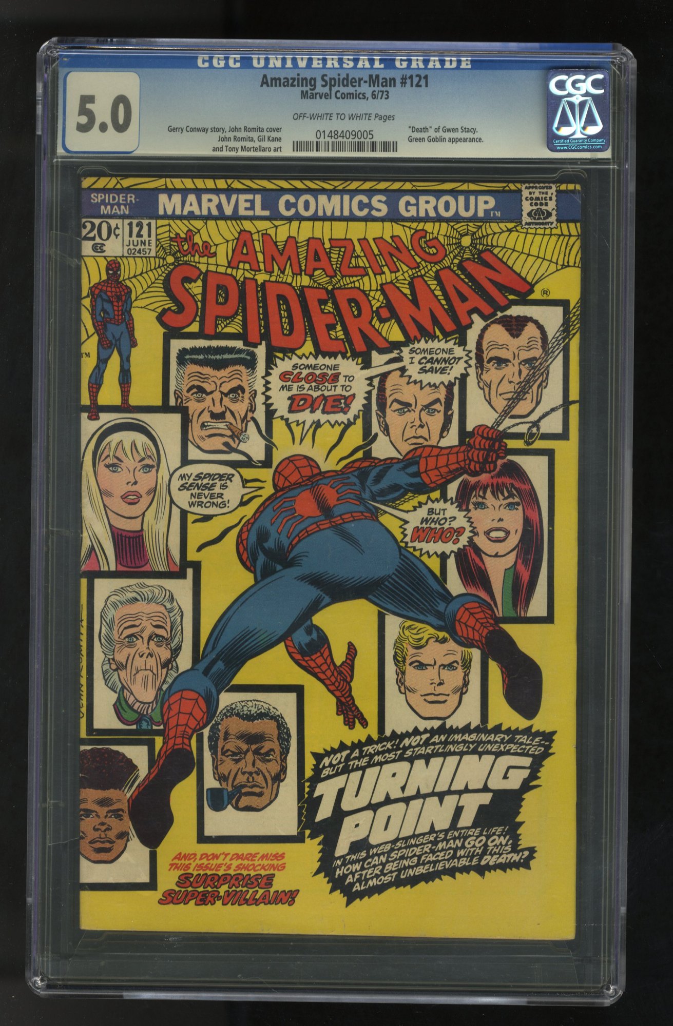 Amazing Spider-Man #121 CGC VG/FN 5.0 Death of Gwen Stacy!