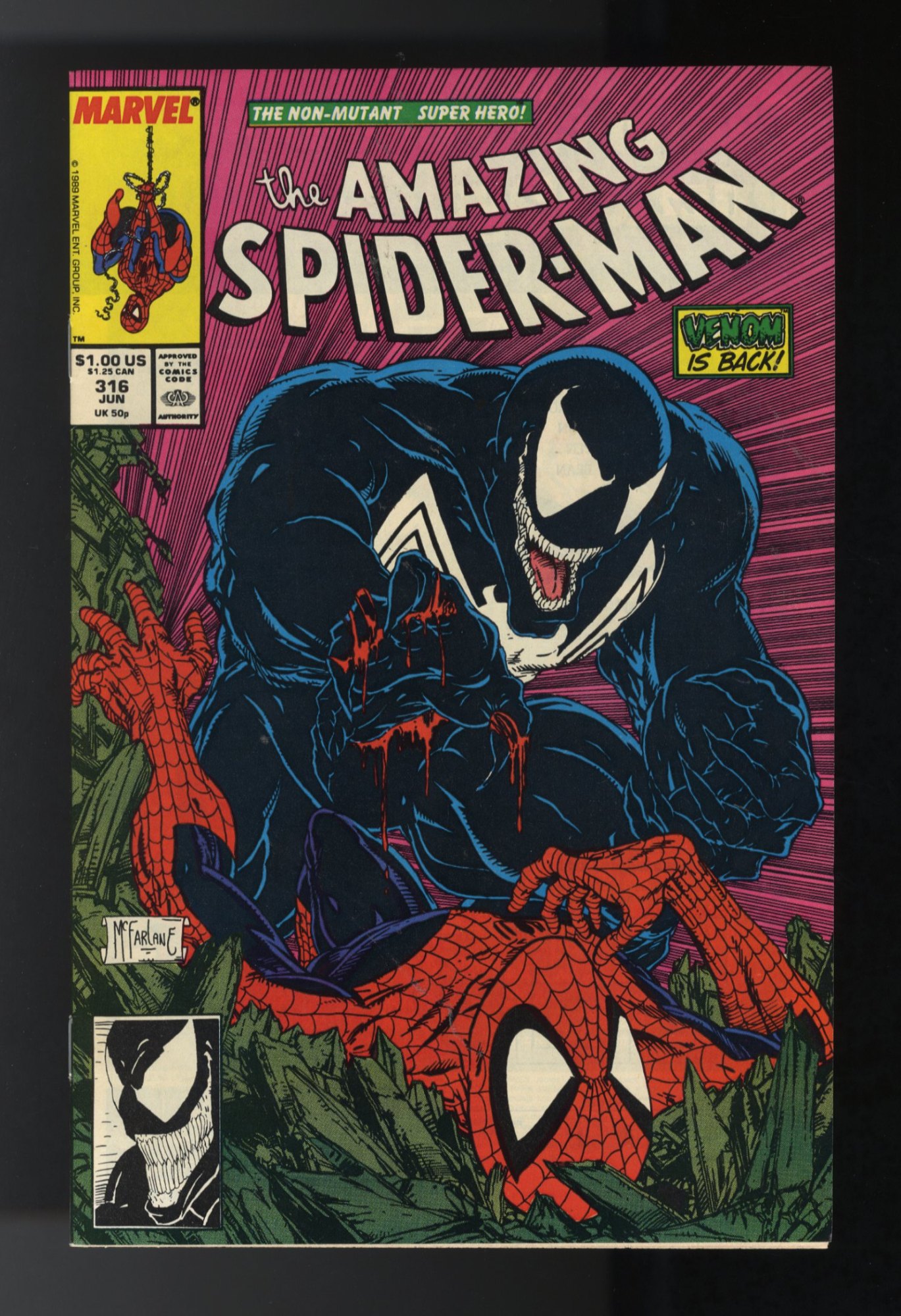 Amazing Spider-Man #316 FN/VF 7.0 Todd McFarlane Venom Cover!