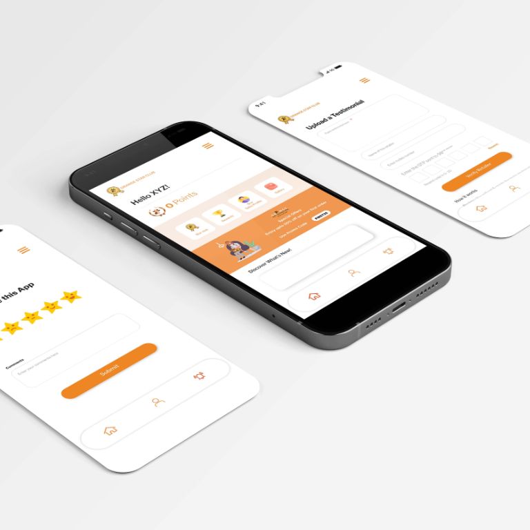 Orange Pet Nutrition app UI/UX design