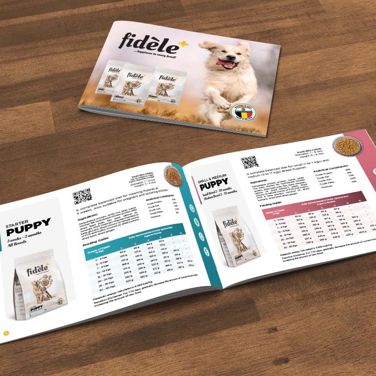 Fidele Pet Food catalog design