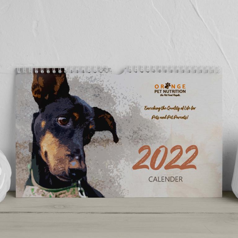 Orange Pet Nutrition Calendar design