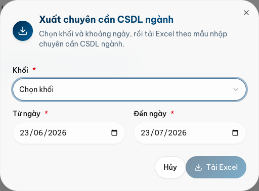 Xuất theo khối (quản trị) — Desktop