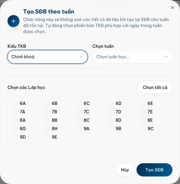 Tạo SĐB từ khung TKB đã công bố — Desktop