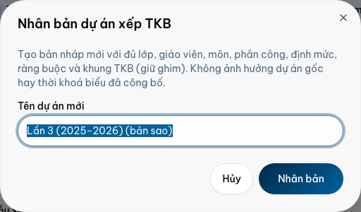 Sao chép dự án đã xếp ổn sang bản nháp mới — Desktop