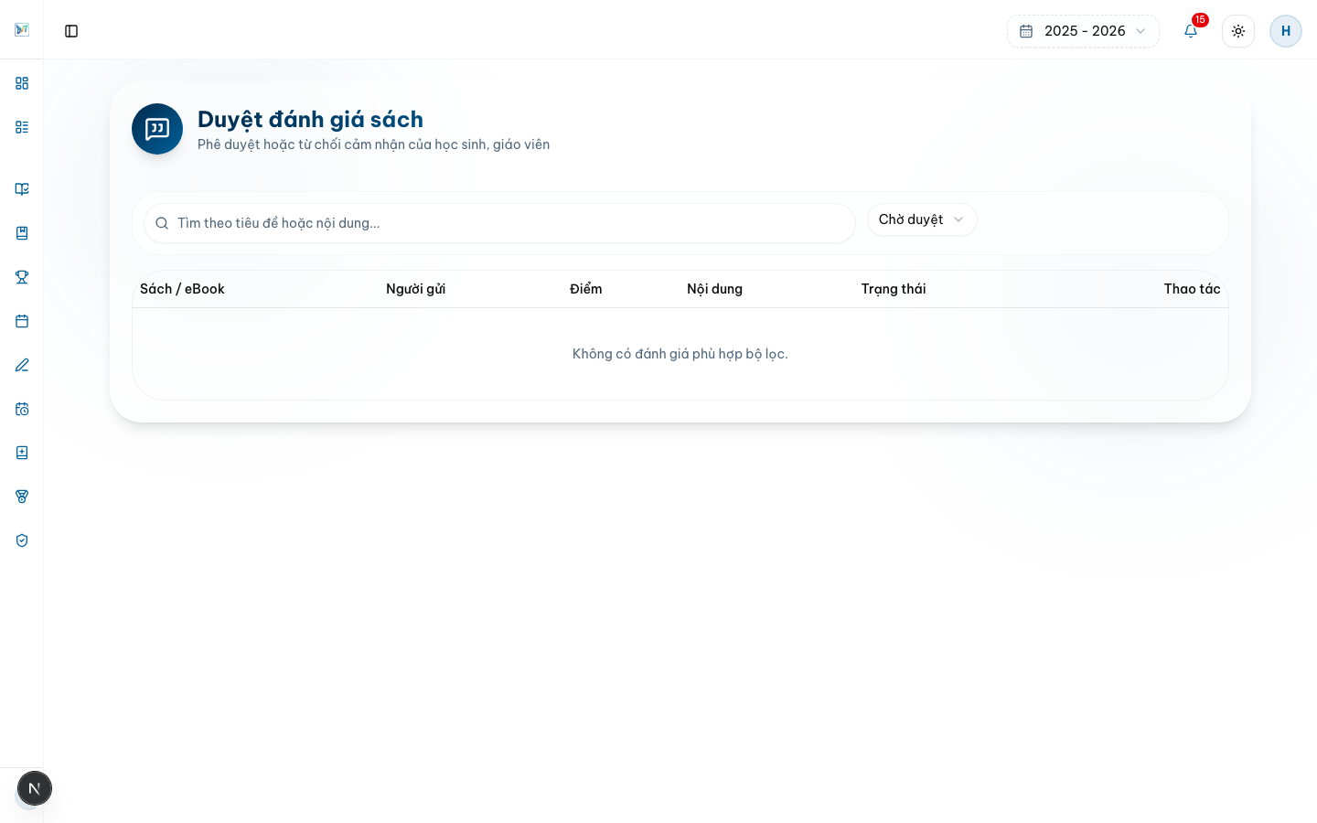Phê duyệt cảm nhận và bài giới thiệu — Đánh giá sách — Desktop