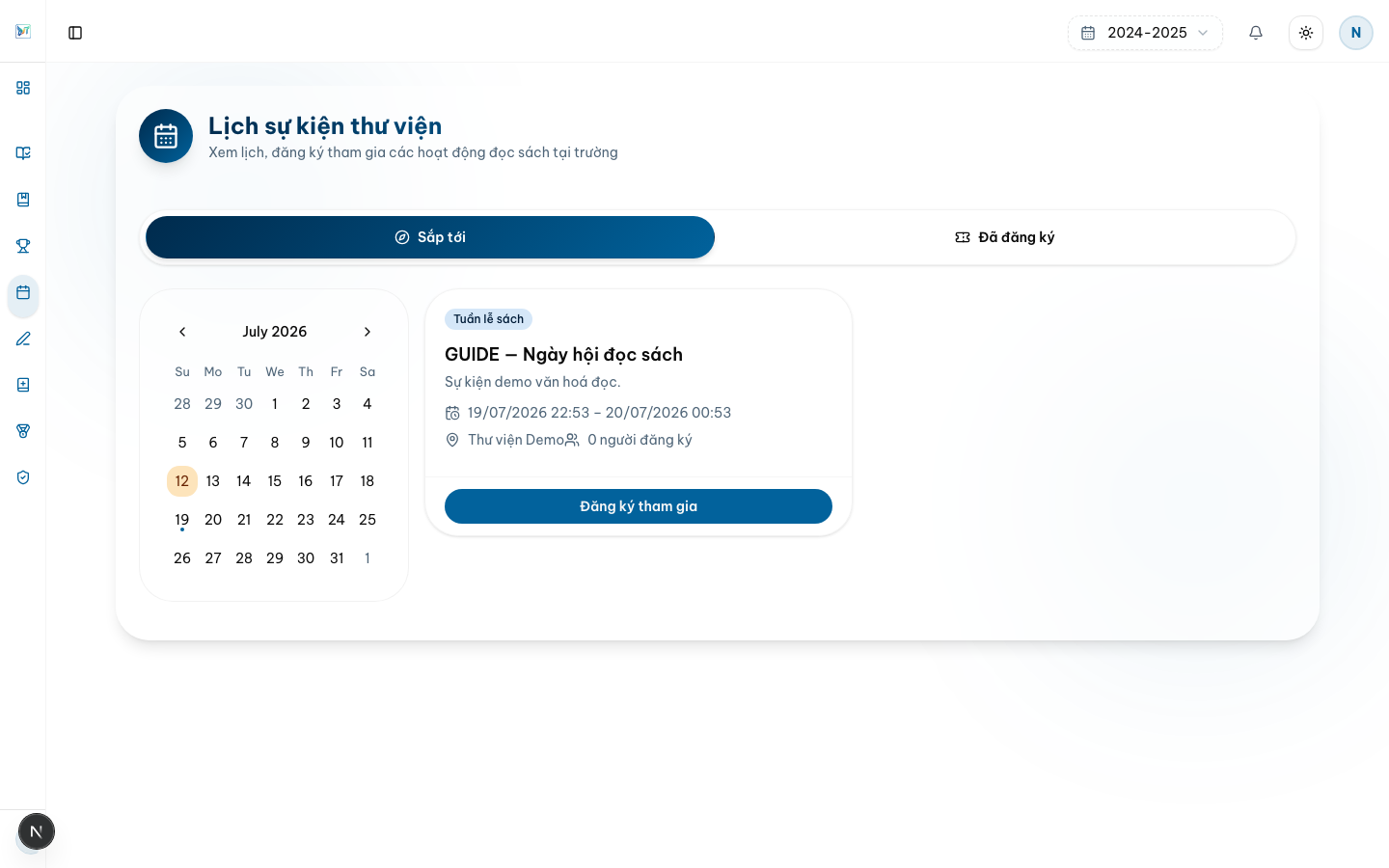 Đăng ký sự kiện và viết giới thiệu sách — Sự kiện — Desktop