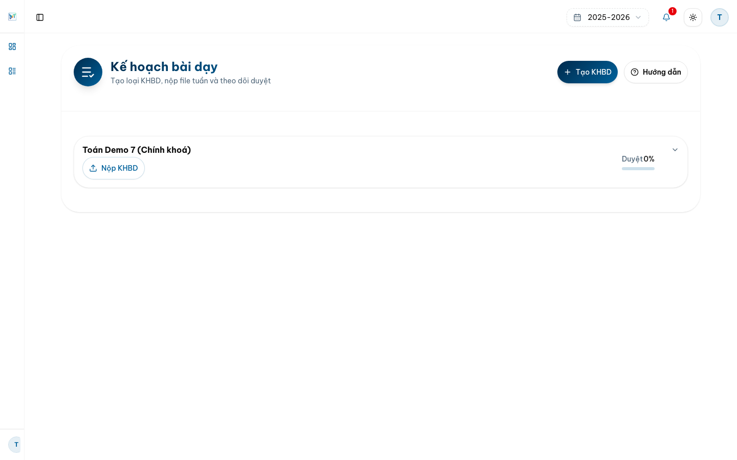 Tạo loại KHBD theo môn và khối — Desktop
