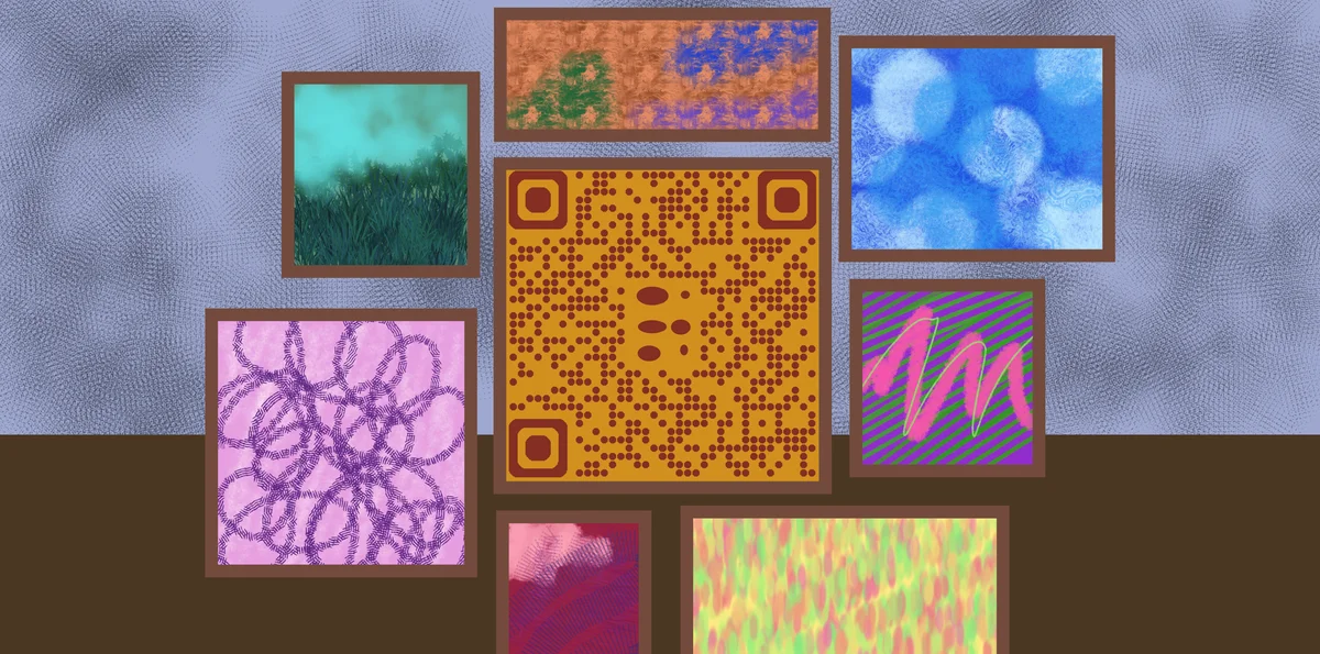 QR codes for sharing digital artwork and online portfolios