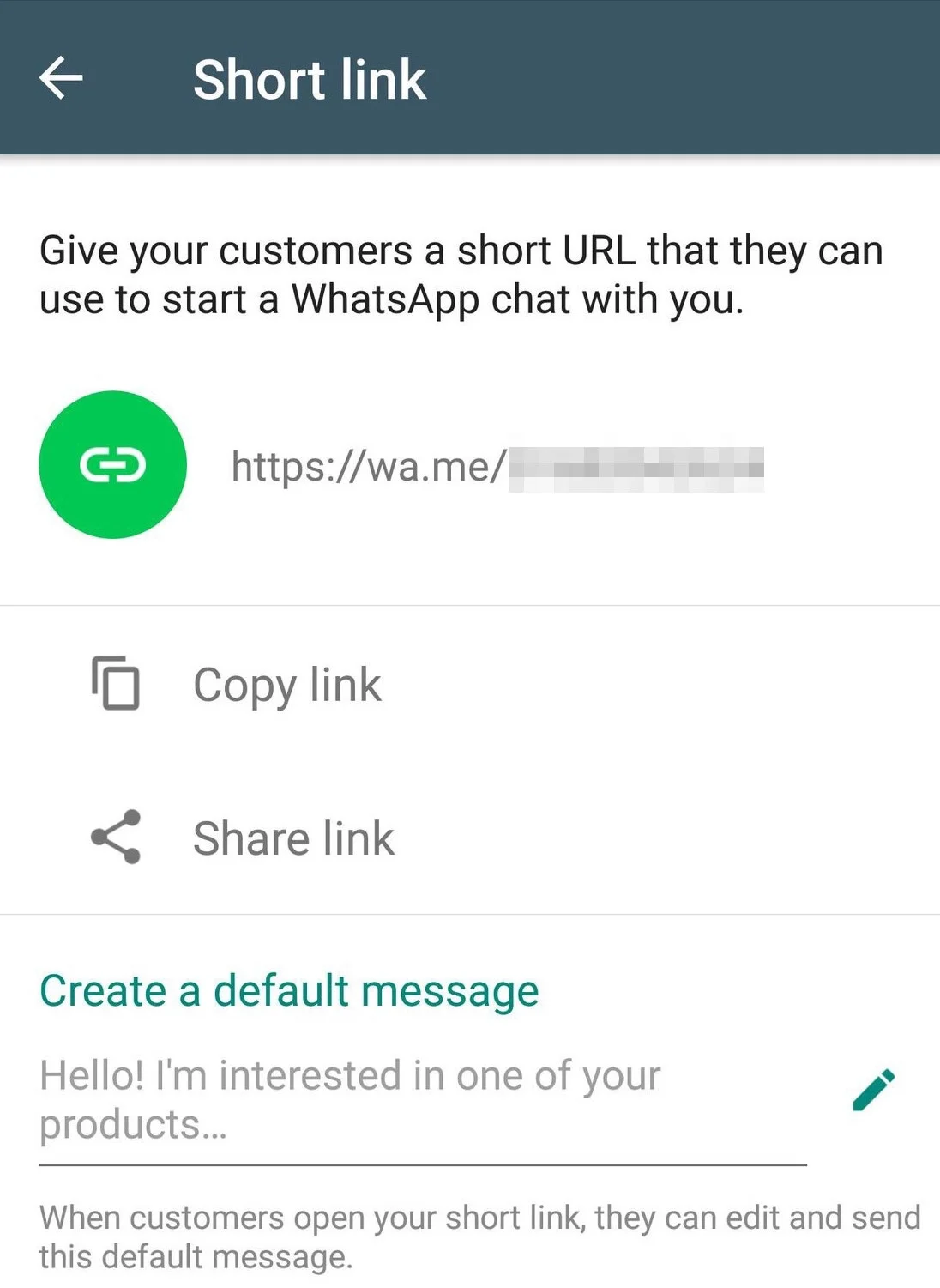whatsapp short link