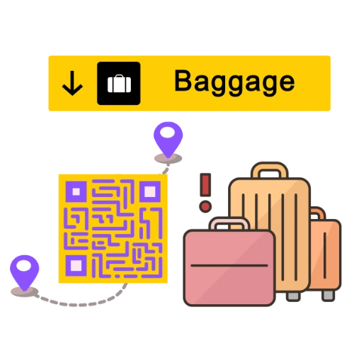 Baggage Tracking and Retrieval - PDF QR Code feature illustration for QR Codes For Airlines