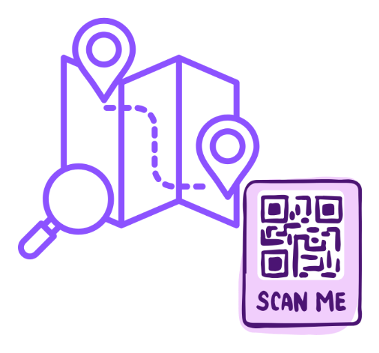 Discover Local Art and Hidden Gems - URL QR Code feature illustration for QR Codes For Cities and Cultures