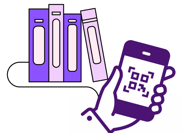 Connect Students with Digital Learning Materials - URL QR Code feature illustration for QR Codes For Educational Institutions