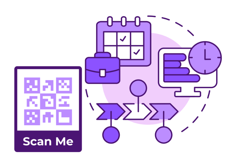 Track Attendance and Manage Events Effortlessly - URL QR Code feature illustration for QR Codes For Educational Institutions