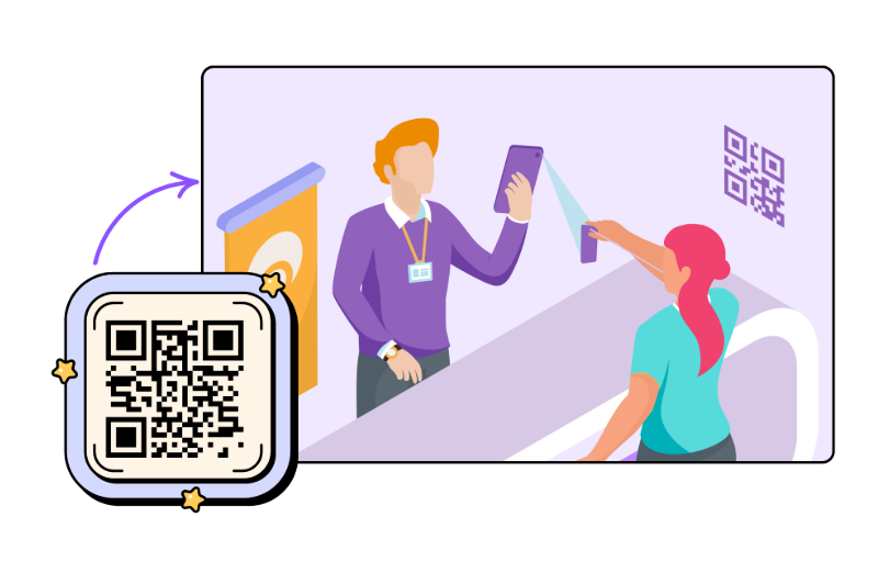 Track Attendance and Engagement in Real-Time - URL QR Code feature illustration for QR Codes For Photographers and Videographers