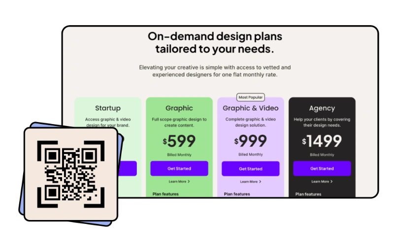 Connect Clients to Your Design Services - URL QR Code feature illustration for QR Codes For Graphic Design Studios