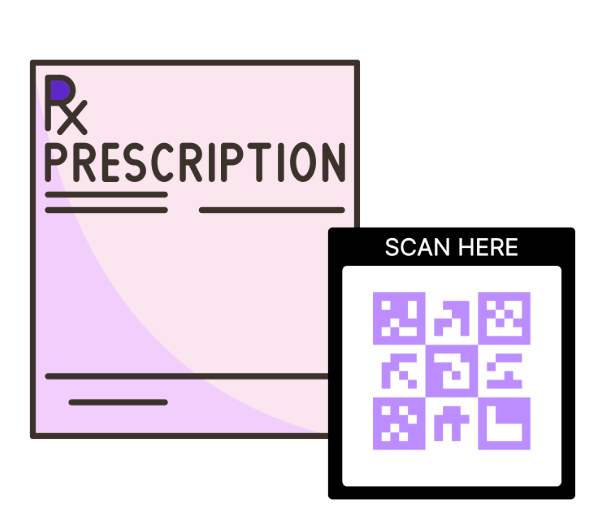 Securely Share Prescriptions and Treatment Plans - PDF QR Code feature illustration for QR Codes For Healthcare and Doctors
