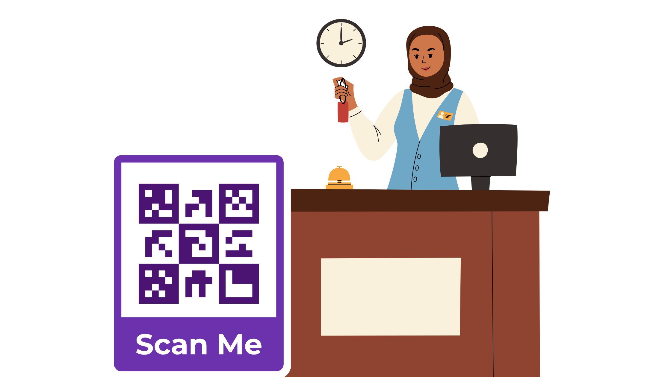 Personalize Guest Experiences - URL QR Code feature illustration for QR Codes For Hotels and Resorts