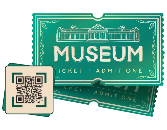 Digital Ticketing and Timed Entry - URL QR Code feature illustration for QR Codes For Museums and Galleries