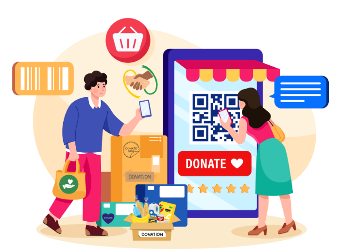 Donation and Giving Solutions - URL QR Code feature illustration for QR Codes For Nonprofits