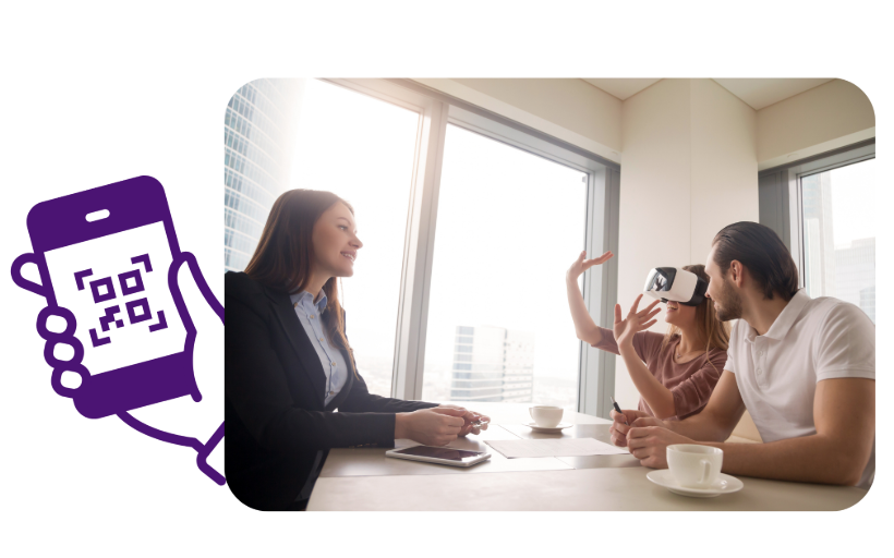 Connect Buyers with Virtual Tours - URL QR Code feature illustration for QR Codes For Real Estate Agencies