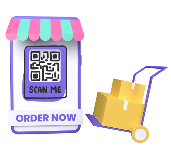 Boost Merchandise Sales with Mobile Ordering - URL QR Code feature illustration for QR Codes For Stadiums and Convention Centers