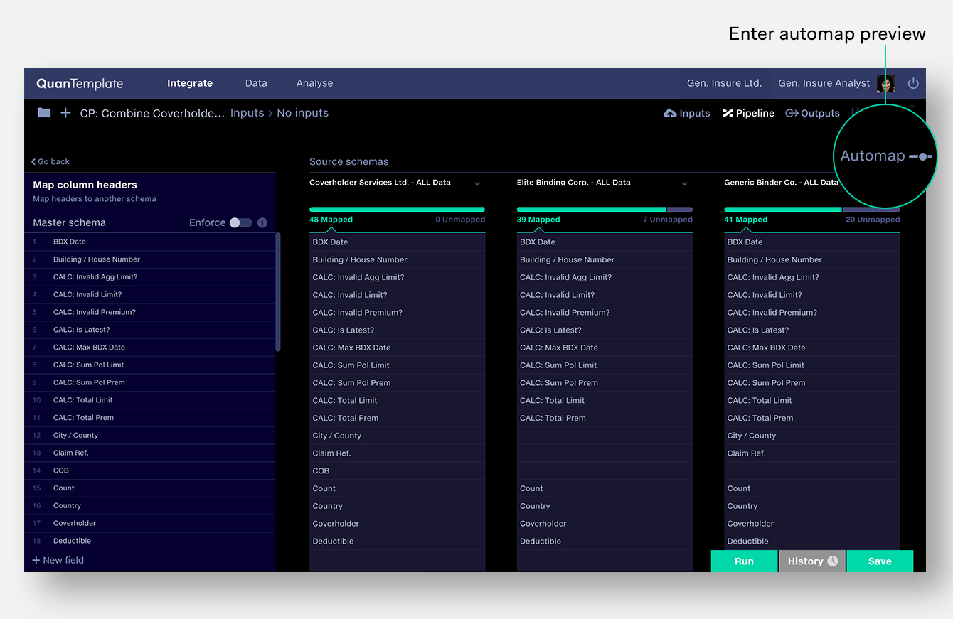 Quantemplate – Map Column Headers