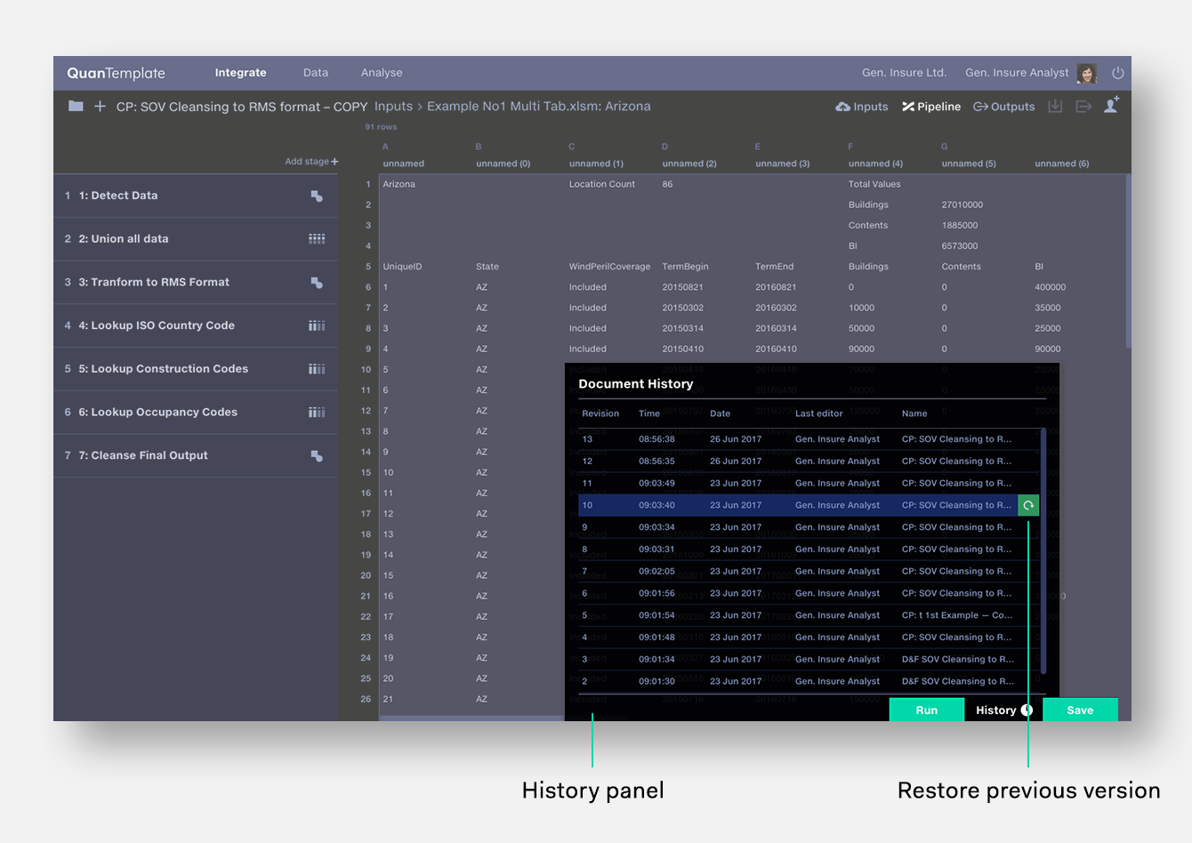 Quantemplate – Workspace