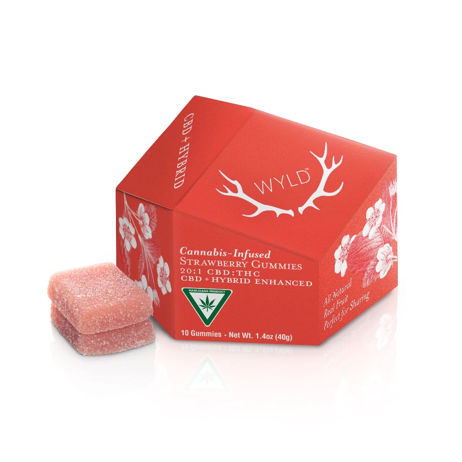 WYLD - Strawberry Hybrid 20:1 CBD:THC Gummies 10mg