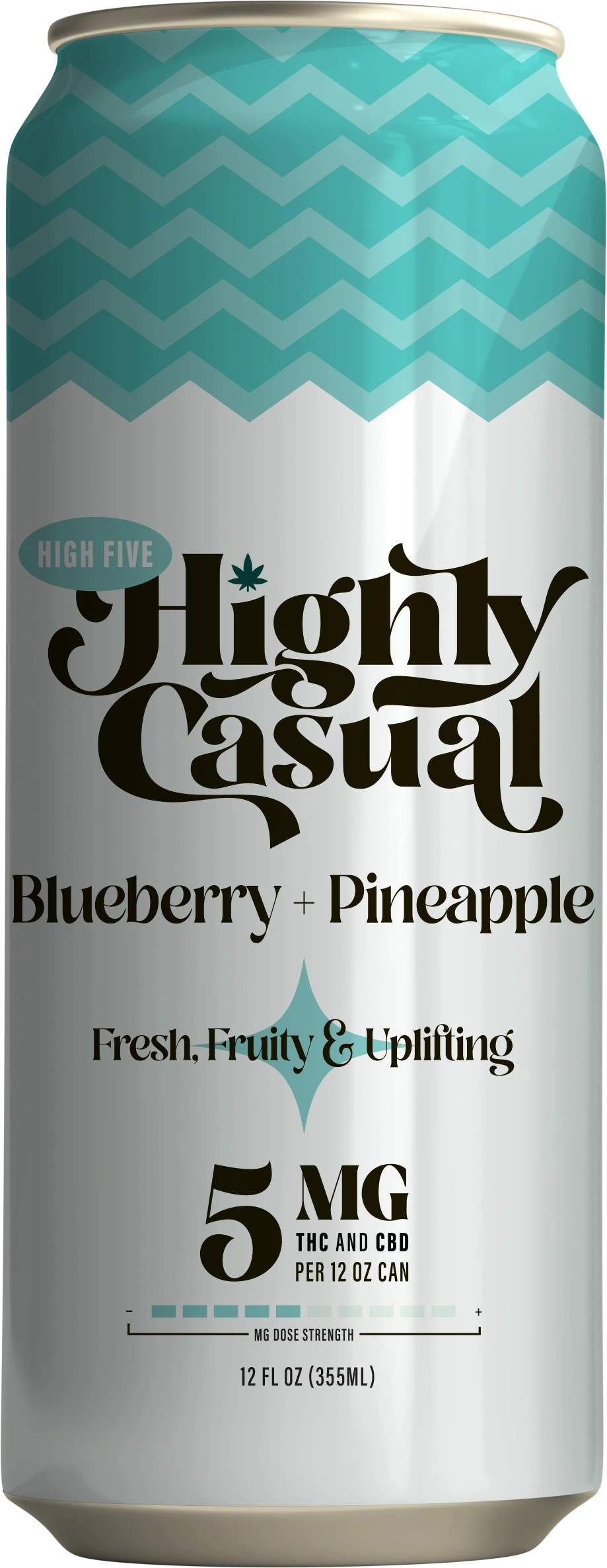 High Five - Blueberry + Pineapple 1:1 THC:CBD Seltzer 5mg