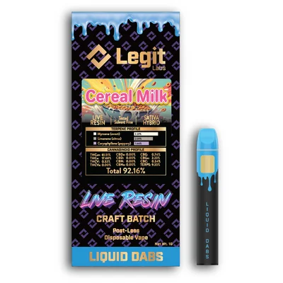 Legit Labs - Cereal Milk Live Resin Disposable 1g