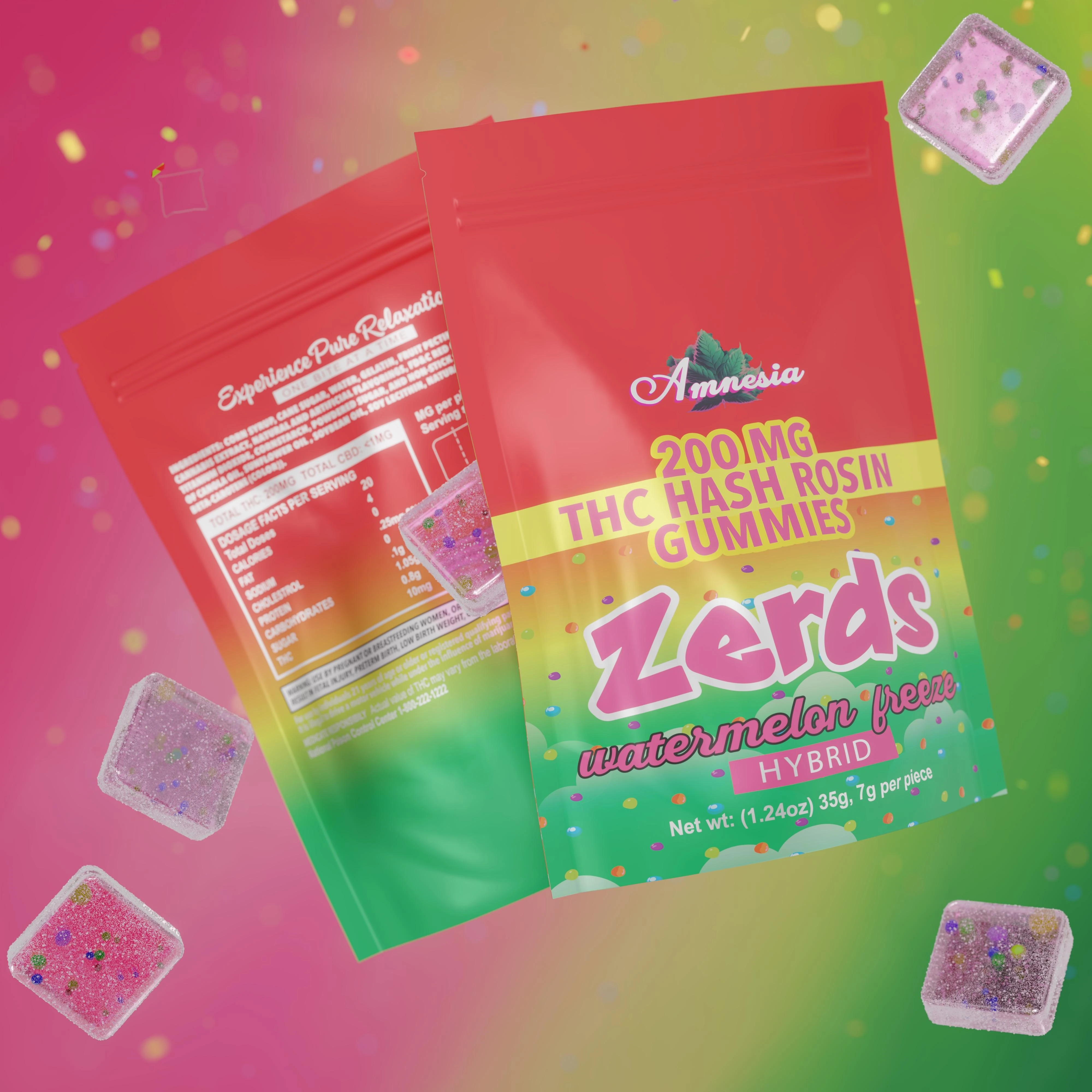 Zerds - Watermelon Freeze Hash Rosin Gummies 5pk 200mg
