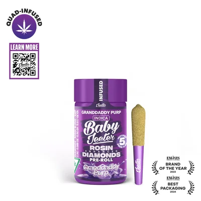 Jeeter - Granddaddy Purp Baby Jeeter Quad Infused Pre-Rolls 5pk 2.5g
