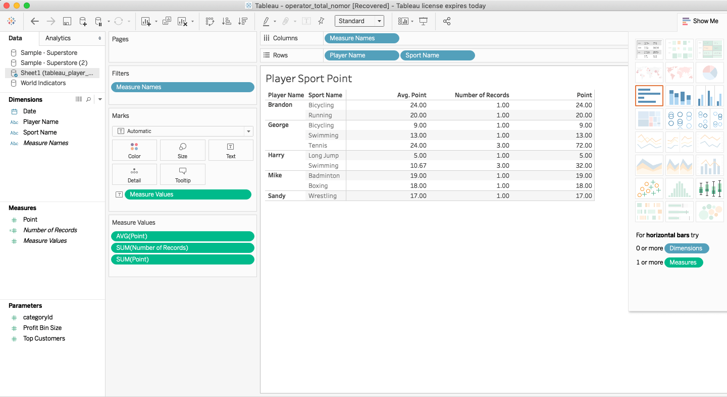 tableau calculate a new measure average