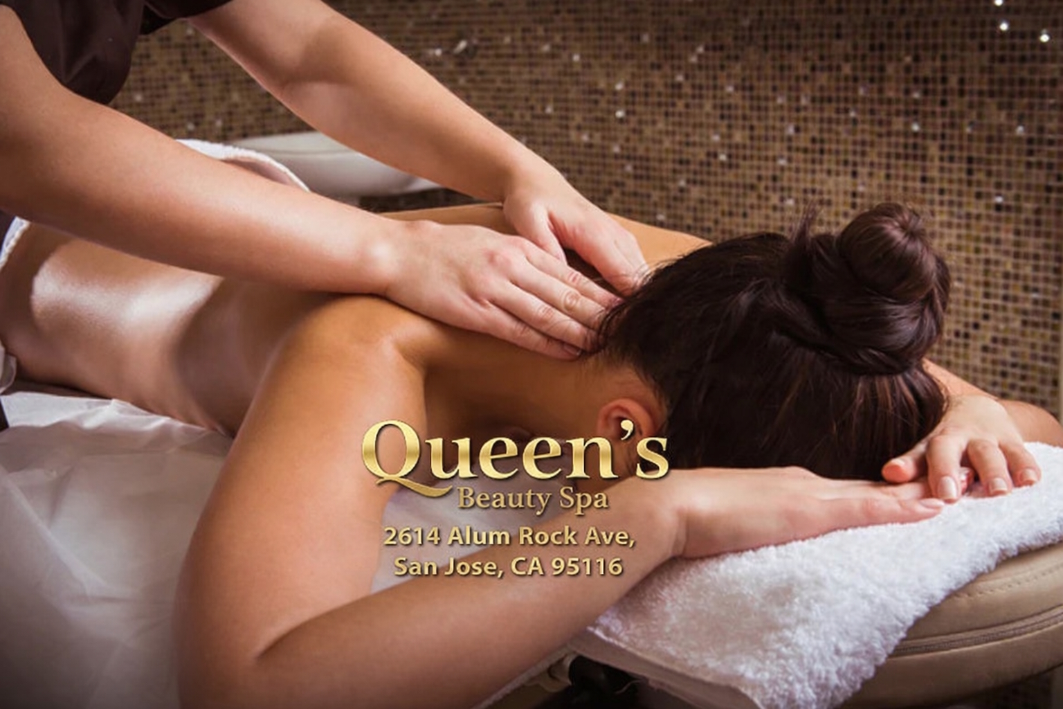 Calm massage therapy and spa atmosphere at Queen's Beauty Spa