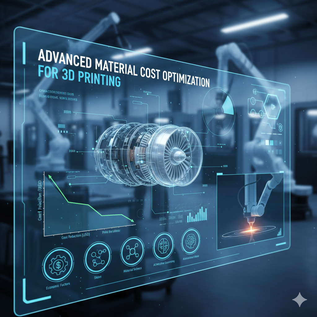 Advanced material cost optimization for 3D printing