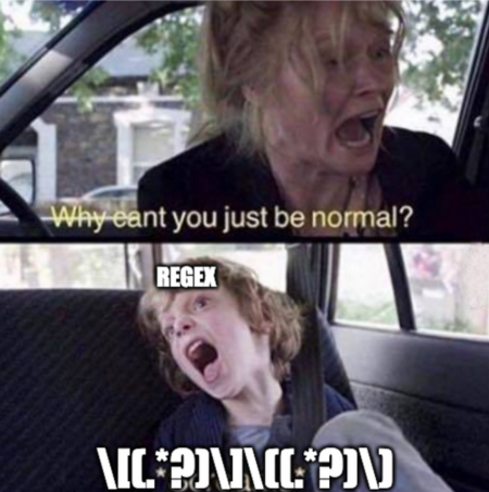 regex can't be normal