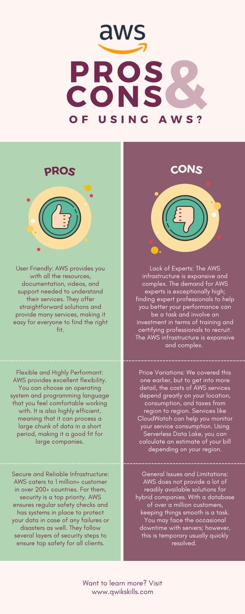 AWS Pros Cons Infographic