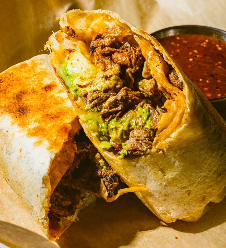 Burrito at Cruz Blanca Brewpub