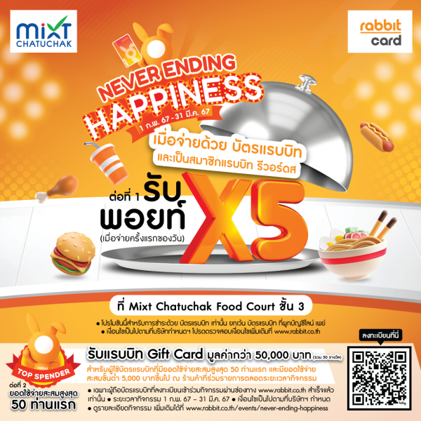 รับพอยท์ x5 ที่ Mixt Chatuchak Food Court ชั้น 3