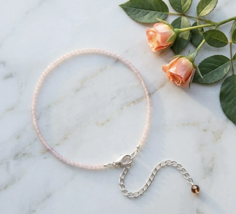 Rose Quartz Love Anklet image 2
