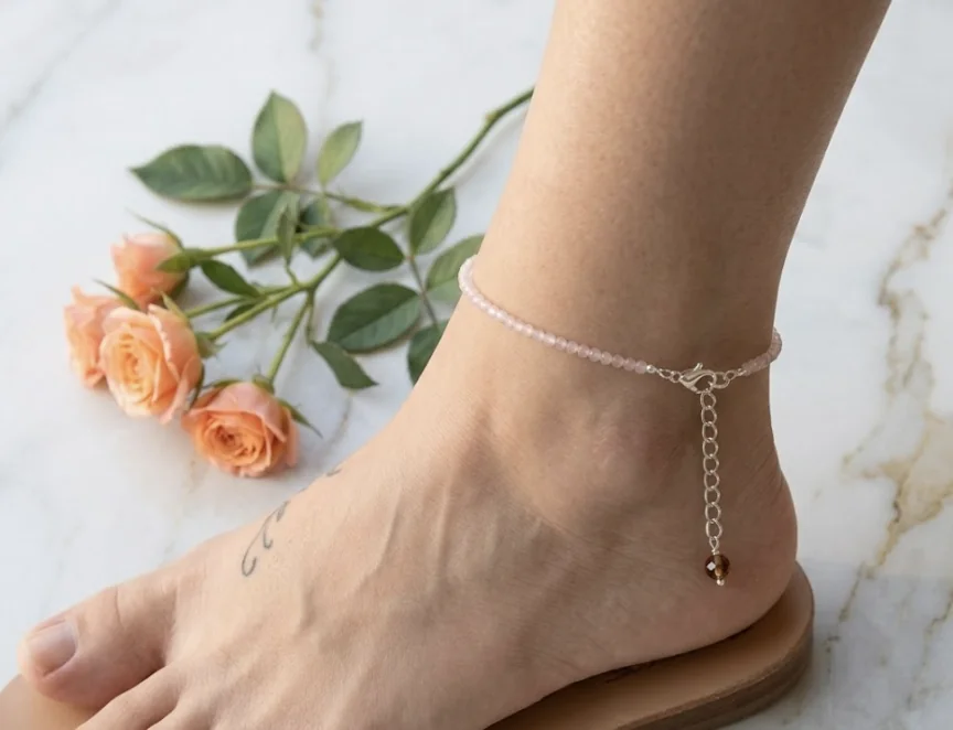 Rose Quartz Love Anklet image 3