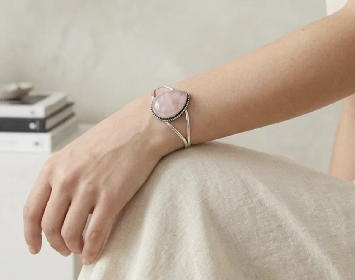 Rose Quartz Love Bangle image 2