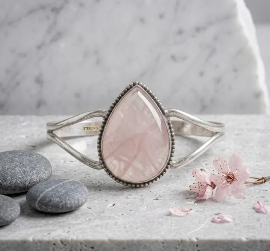 Rose Quartz Love Bangle image 4