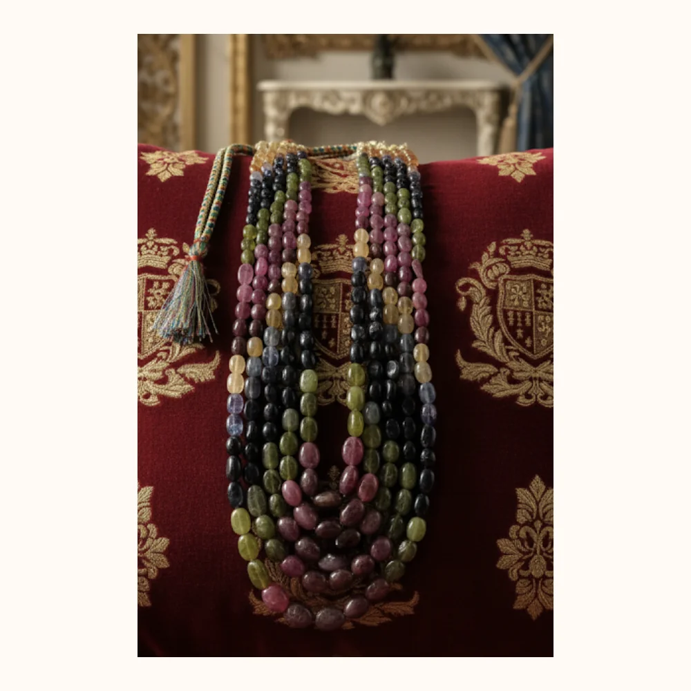 Jewel-Tone Oval Multigem Necklace image 4