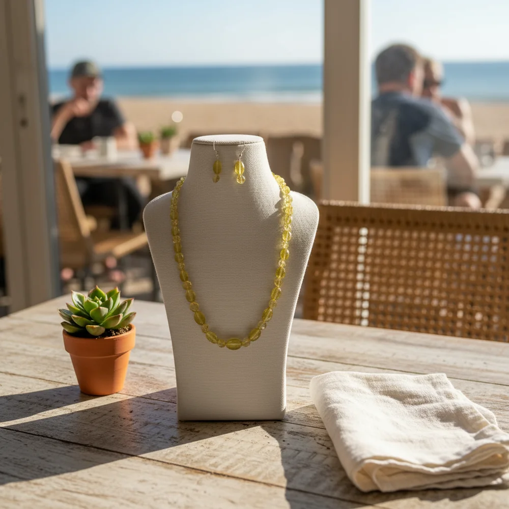 Lemon Quartz Barrel Necklace image 4