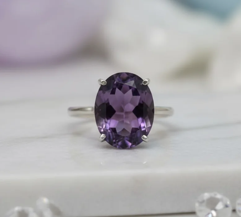 Diamond Cut Amethyst Ring image 2