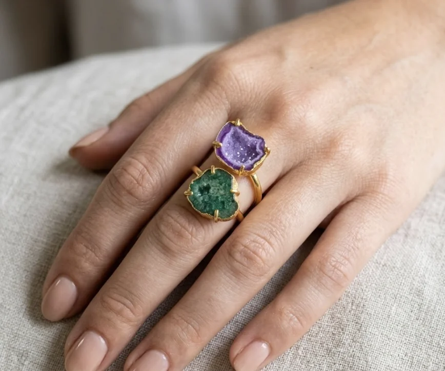 Natural Druzy Crystal Ring image 2
