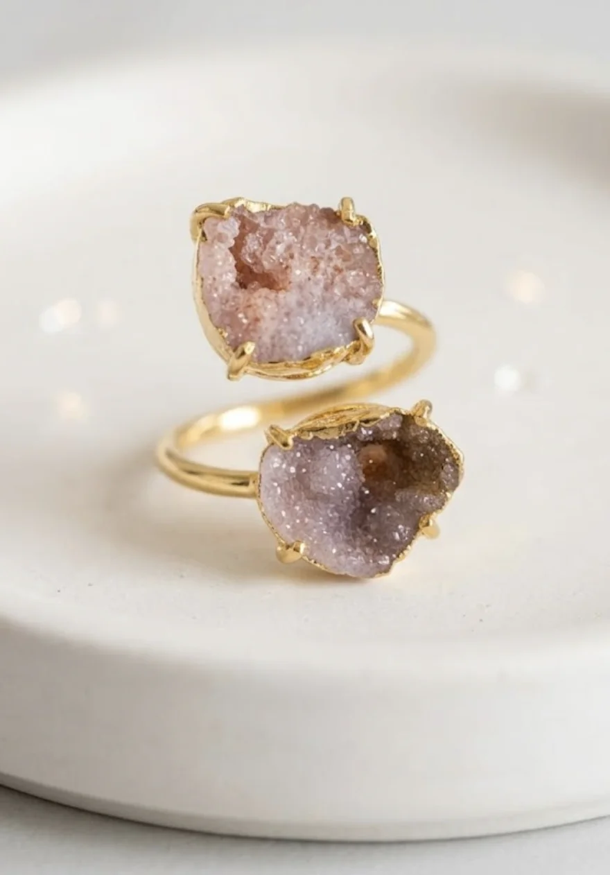 Natural Druzy Crystal Ring image 3